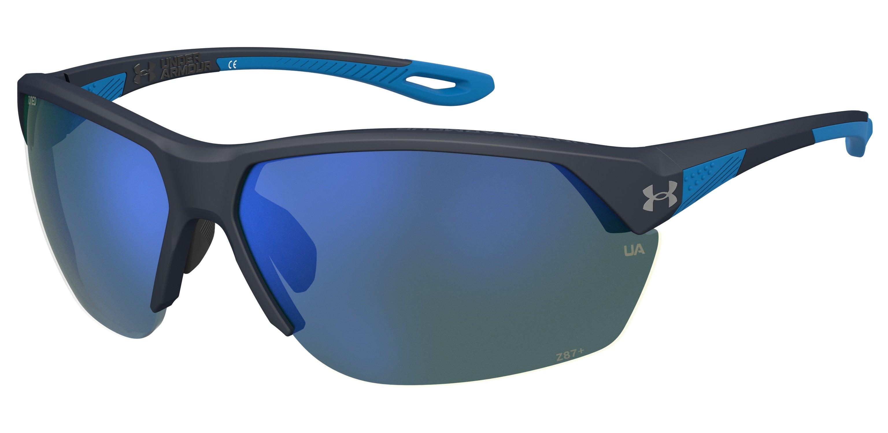 Compete Shiny Metallic Grey/TUNED Blue-Green Golf Sunglasses